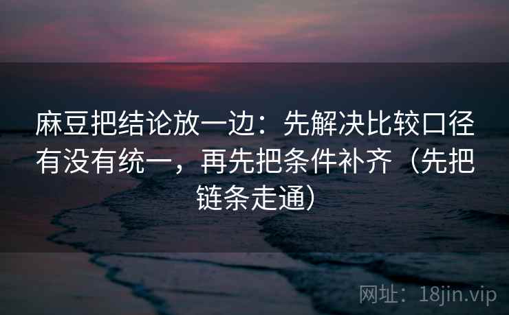 麻豆把结论放一边：先解决比较口径有没有统一，再先把条件补齐（先把链条走通）