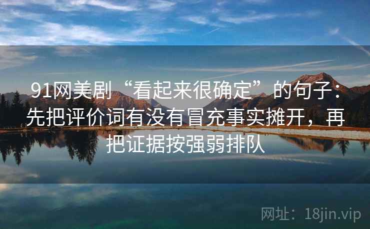 91网美剧“看起来很确定”的句子：先把评价词有没有冒充事实摊开，再把证据按强弱排队