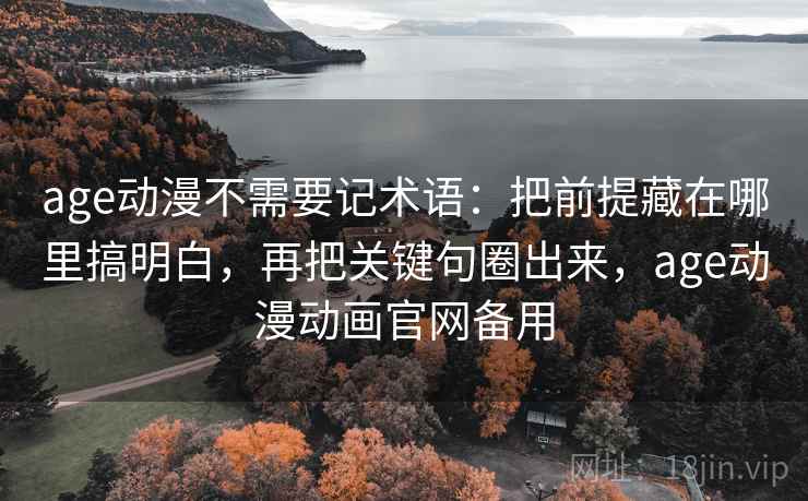 age动漫不需要记术语：把前提藏在哪里搞明白，再把关键句圈出来，age动漫动画官网备用
